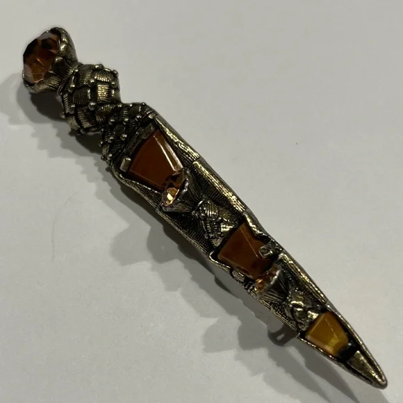Vintage Miracle Scottish Dirk Dagger Kilt Pin Brooch - Picture 3 of 9